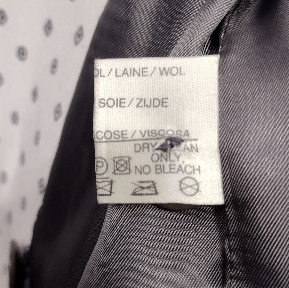 Louise Feraud Wool Silk Blazer Women's 8 Gray Cream Office Career Business Retro - Picture 10 of 10